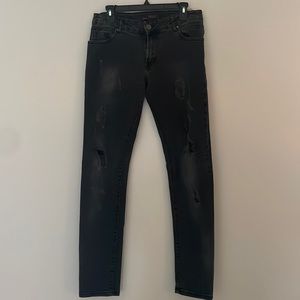 ZARA BLACK DISTRESSED JEANS
